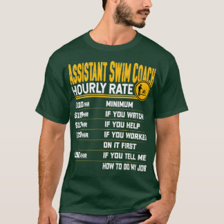T-shirt Assistant Entraîneur de natation Taux horaire nage