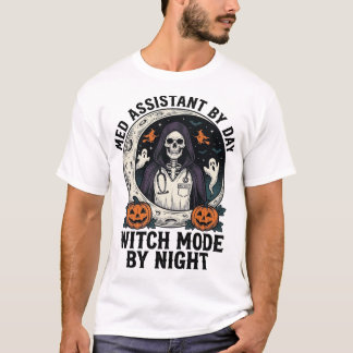 T-shirt Assistant médical Sorcière d'Halloween Gravure Vin