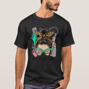 T-shirt ASSISTANT Médicale Messy Bun Afro Coiffeuse