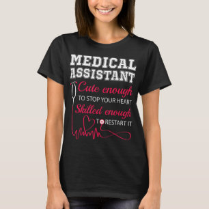 T-shirt Assistant Médicale Mignonne Infirmière Stop Coeur 