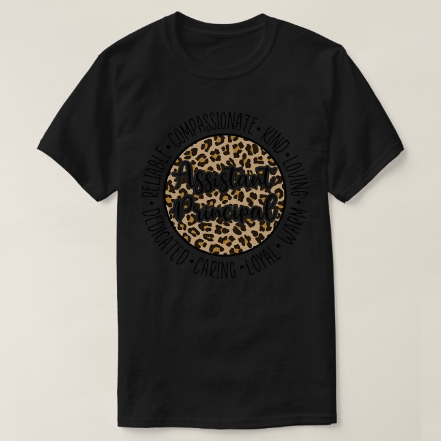 T-shirt Assistant principal Leopard Design Assistant Princ (Design devant)