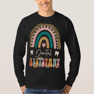 T-shirt Assistante dentaire Groovy Rétro Vintage Arc-en-ci