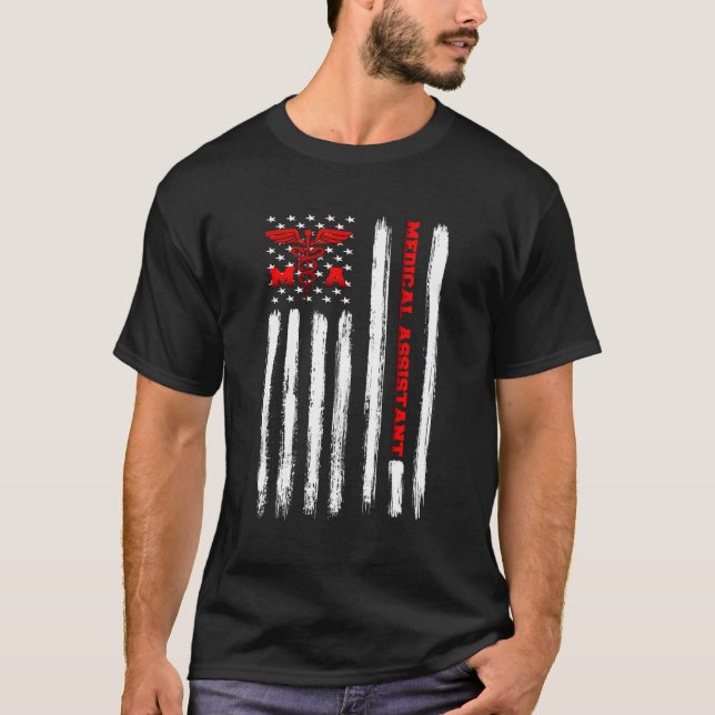 T-shirt Assistante Médicale certifiée American Flag Patrio (Devant)
