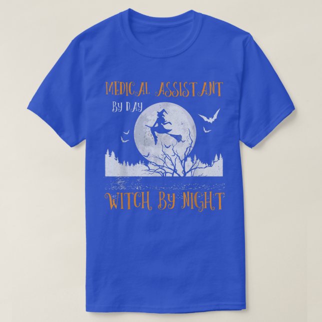 T-shirt Assistante Médicale De Jour Sorcière De Nuit (Design devant)