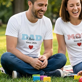 T-shirt assorti personnalisé pour famille, maman, 