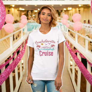 T-shirt assorti scintillant rose pour croisière de