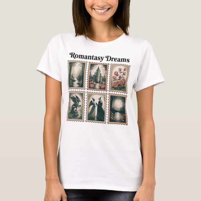 T-shirt Assortiment de timbres-poste romantasy (Devant)