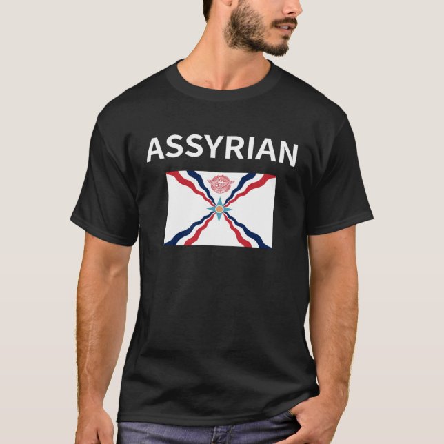 T-shirt Assyria Pride  Assyrian Flag (Devant)