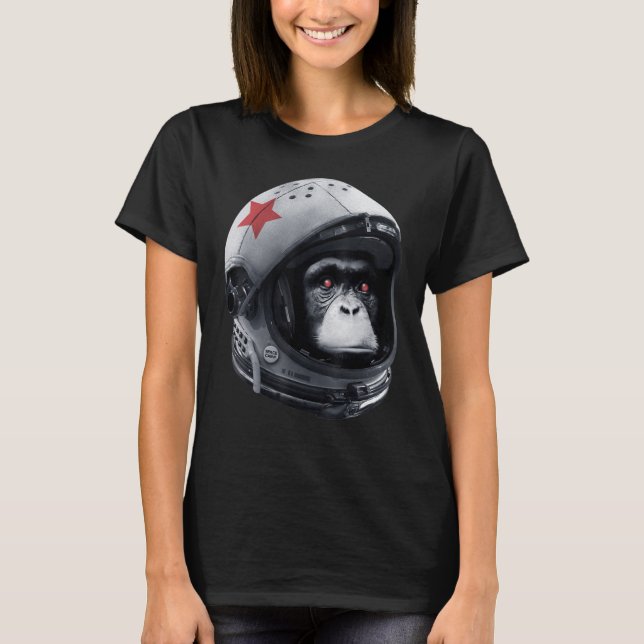 T-shirt Astro Chimp Astronaut Space Galaxy Casque Monkey C (Devant)