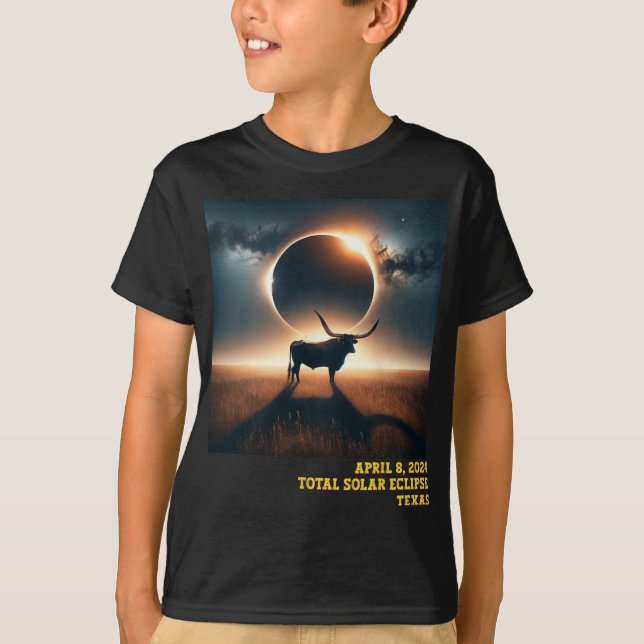 T-shirt Astro commémoratif Texas Total Solar Eclipse 2024 (Devant)