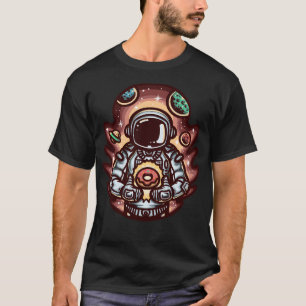 T-shirt Astronaut Avec Espace De Donut T Chemise Design