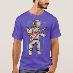 T-shirt Astronaut Avec Guitare Électrique