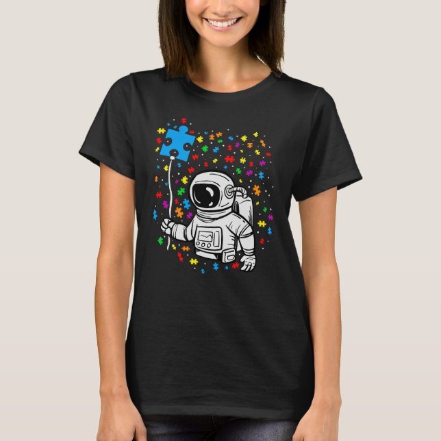 T-shirt Astronaut Balloon Autisme Space Kids Boy (Devant)