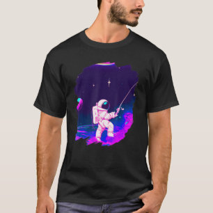 T-shirt Astronaut Bateau de pêche Espace Océan Lac Cool Po