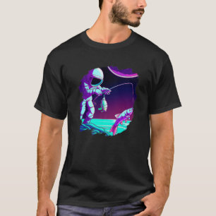 T-shirt Astronaut Bateau de pêche Espace Océan Lac Cool Po