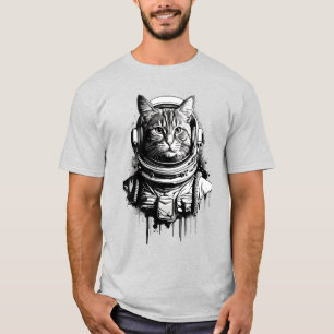 T-shirt Astronaut Cat Ink Art