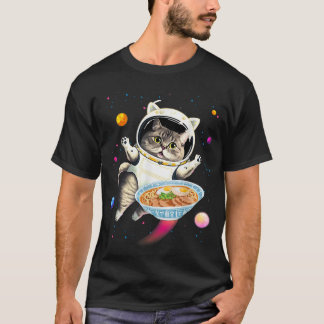 T-shirt Astronaut Chat Dans L'Espace Avec Des Nouilles De 
