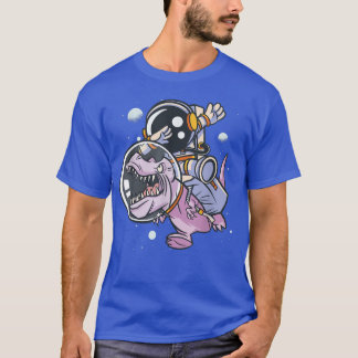 T-shirt Astronaut Dabbing On Tyrannosaurus Rex Dinosaur Fu