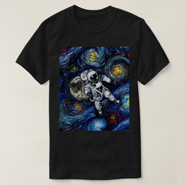 T-shirt Astronaut dans l'espace Starry Night Astronomy Moo (Design devant)
