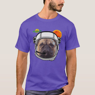 T-SHIRT ASTRONAUT DE BULLDOG FRANÇAIS DANS L'ESPACE AMUSAN