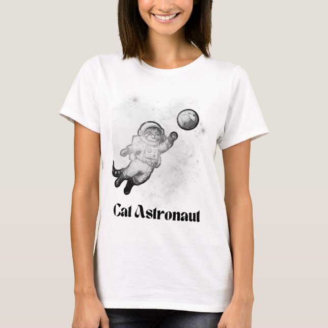 T-shirt Astronaut de chat (Devant)