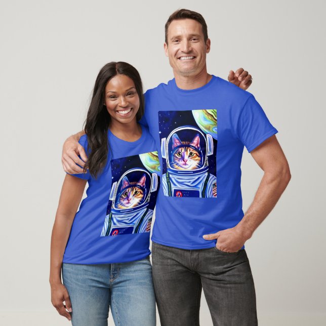 T-shirt Astronaut de chat dans l'espace (Unisexe)