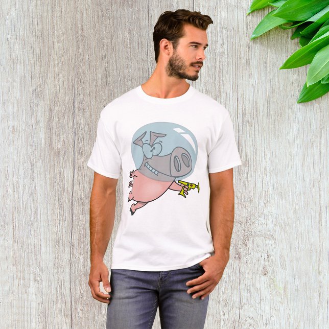 T-shirt Astronaut De Cochon Spatial Avec Phaser (Créateur téléchargé)