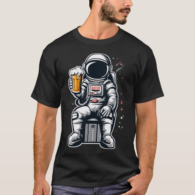 T-shirt Astronaut de la bière à boire (Devant)