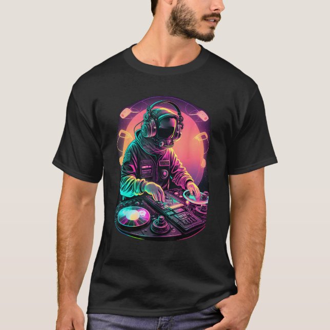T-shirt Astronaut DJ, DJing in Space, EDM cool Graphic (Devant)