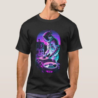 T-shirt Astronaut DJ DJing in Space EDM cool Graphic Vapor