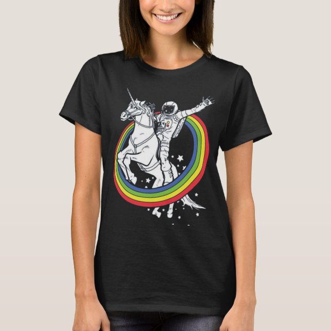 T-shirt Astronaut équitation Unicorn (Devant)