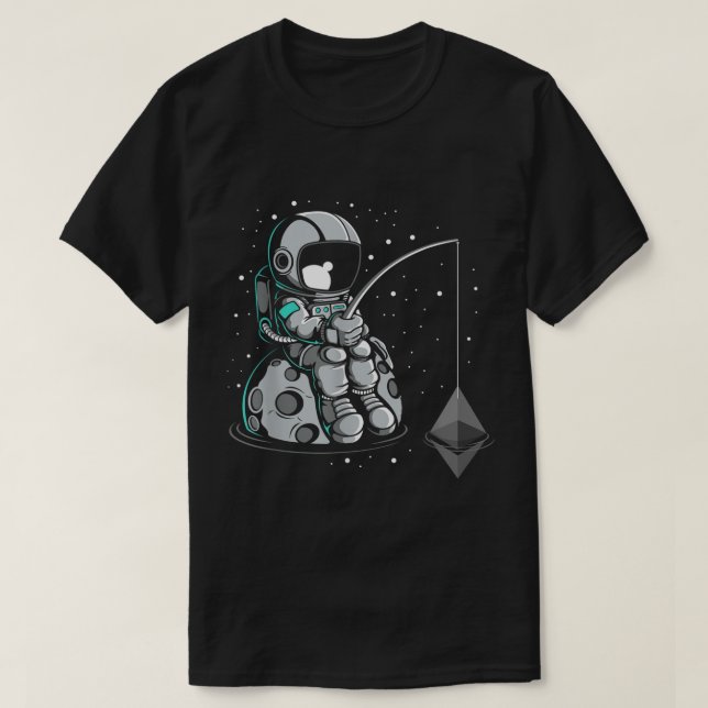 T-shirt Astronaut Fishing for Ethereum Design (Design devant)