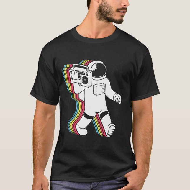 T-shirt Astronaut Funk Retro Funny boy (Devant)