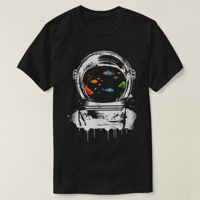 T-shirt Astronaut Helmet Ocean Surreal Design (Design devant)