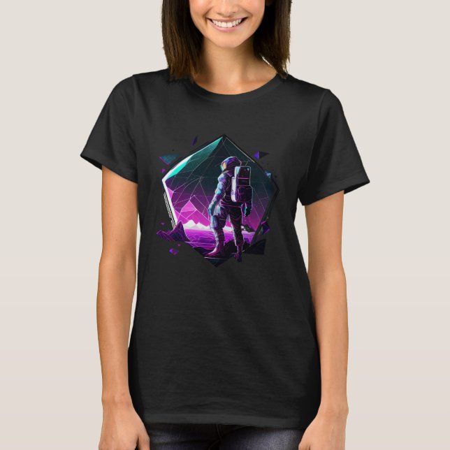 T-shirt Astronaut in Space Aesthetic Wave Planet Eclipse   (Devant)