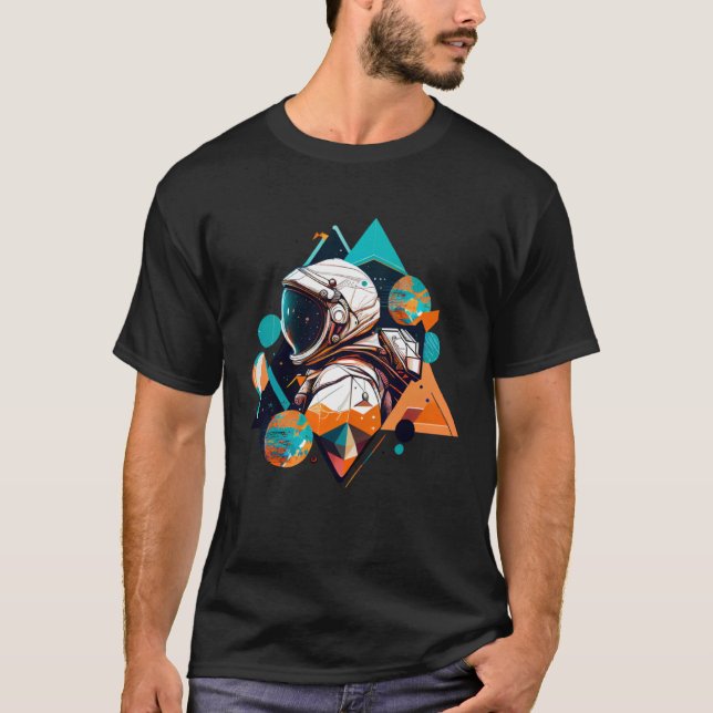 T-shirt Astronaut in Space Aesthetic Wave Planet Eclipse   (Devant)