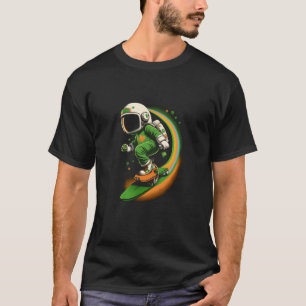 T-shirt Astronaut irlandais Skater Galaxy Skateboard Space