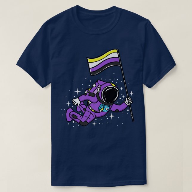 T-shirt Astronaut Non binaire Dans L'Espace Fierté Non bin (Design devant)