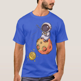 T-shirt Astronaut Pêche Bitcoin Lune Cryptomonnaie