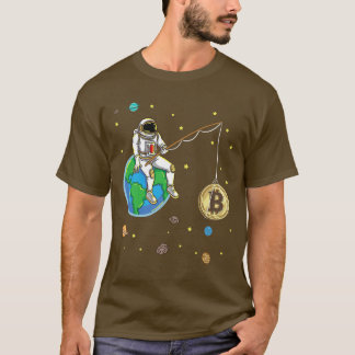 T-shirt Astronaut Pêche Bitcoin Lune Cryptomonnaie Prem