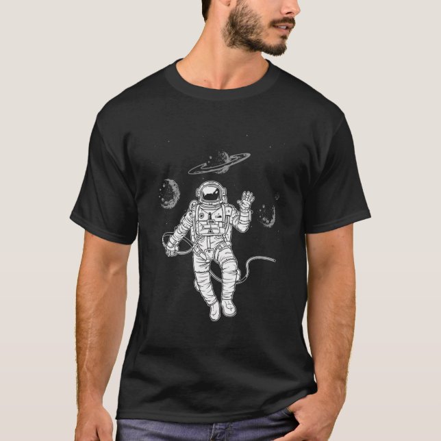 T-shirt Astronaut planètes spatiales Saturn espace (Devant)