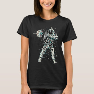 T-shirt Astronaut Playing Baseball in Space Fun