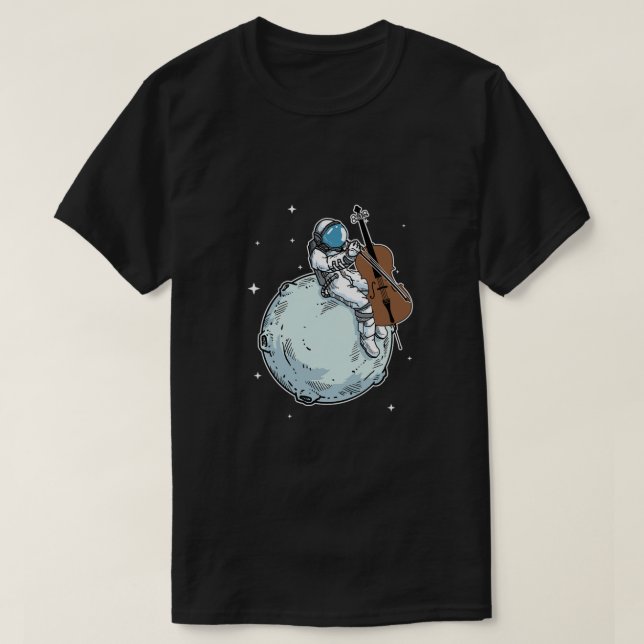 T-shirt Astronaut Playing Cello Music Cello Lover Gift (Design devant)