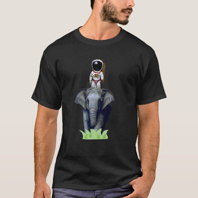 T-shirt Astronaut Riding on Elephant (Devant)