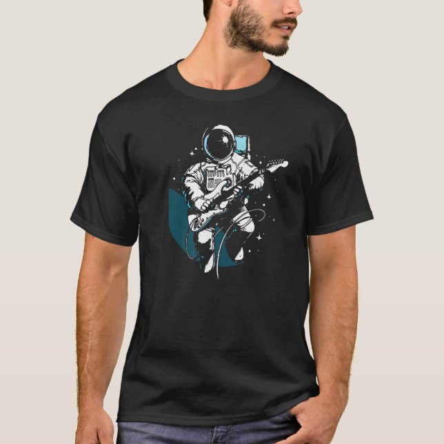 T-shirt Astronaut rocks with guitar (Devant)