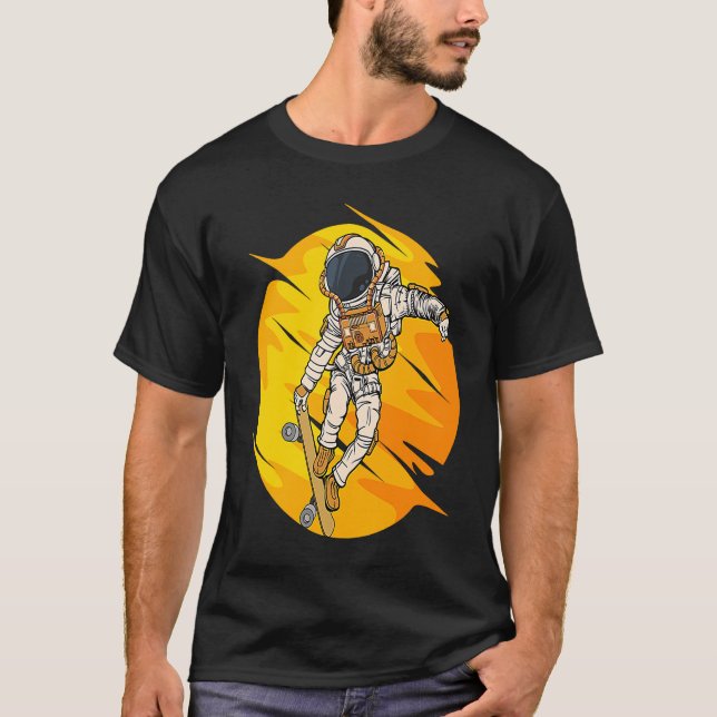 T-shirt Astronaut Skateboard Skating Space Cosmos Astronau (Devant)