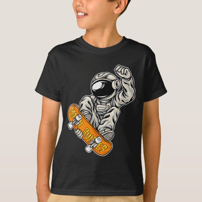 T-shirt Astronaut Skateboarder, Skateboarding Lover, Astro (Devant)