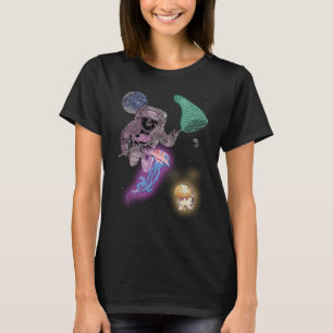 T-shirt Astronaut Space Alien Jellyfish Hunting with Net G