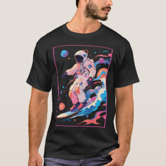 T-shirt Astronaut Surfant Dans L'Espace