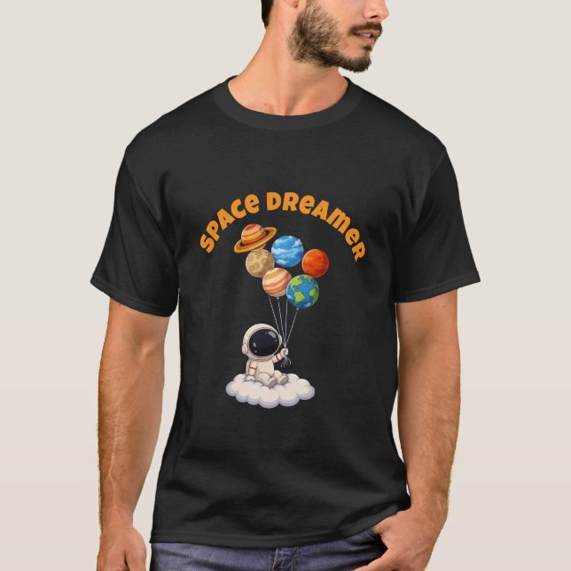 T-shirt Astronaut With Planet Balloons (Devant)